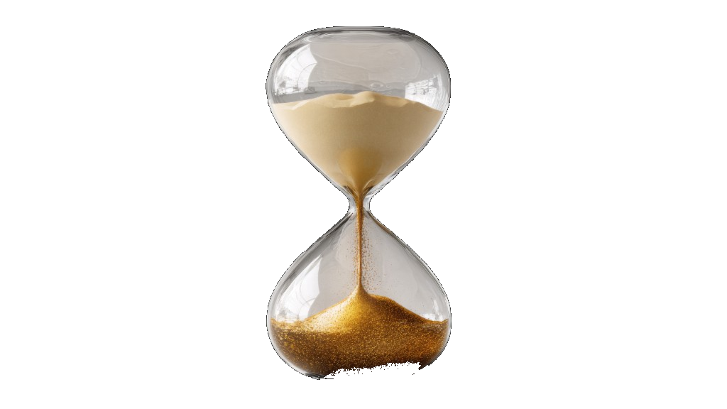 Hourglass with gold sand — time running out on spreadsheet TCO quotes